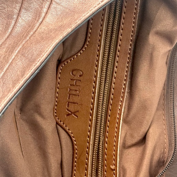 Chillx Brown Faux Leather Hobo Bag | Large Slouch Shoulder Purse Boho Style - Picture 8 of 8